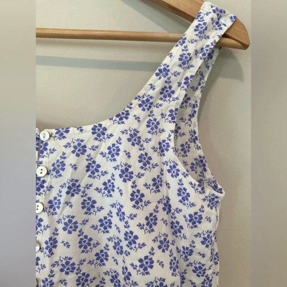 & OTHER STORIES Relaxed Gathered Mini Dress floral blue white size xs 1224 - Picture 6 of 13